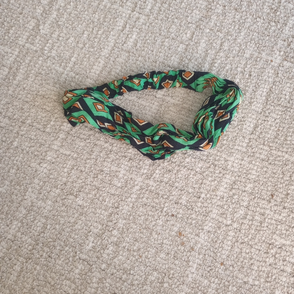 Mint green printed boho chic head band - Picture 7 of 7